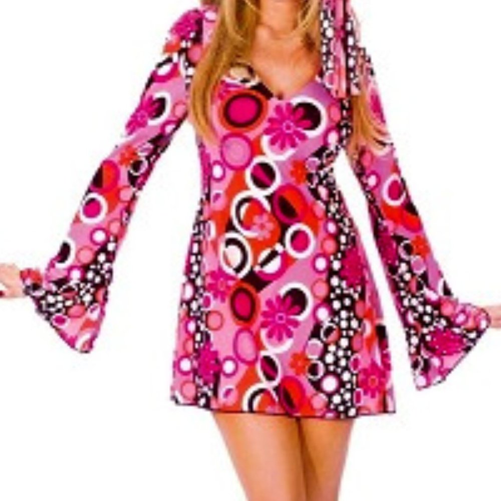 Adult (16W - 20W) costume, groovy, seventies, Cosplay mini dress